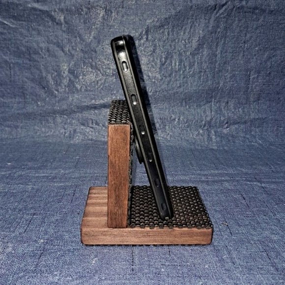 "New" Handmade Wood Desk/Tabletop Holder for Any Cell Phone Video Chat / Bedside - Picture 3 of 12